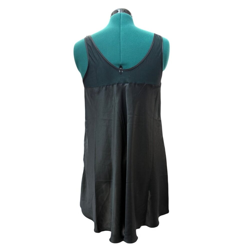 Black Sleeveless A-Line Slip Nightgown By Sesaci Mid-Length Women Medium Vintage - Picture 4 of 13